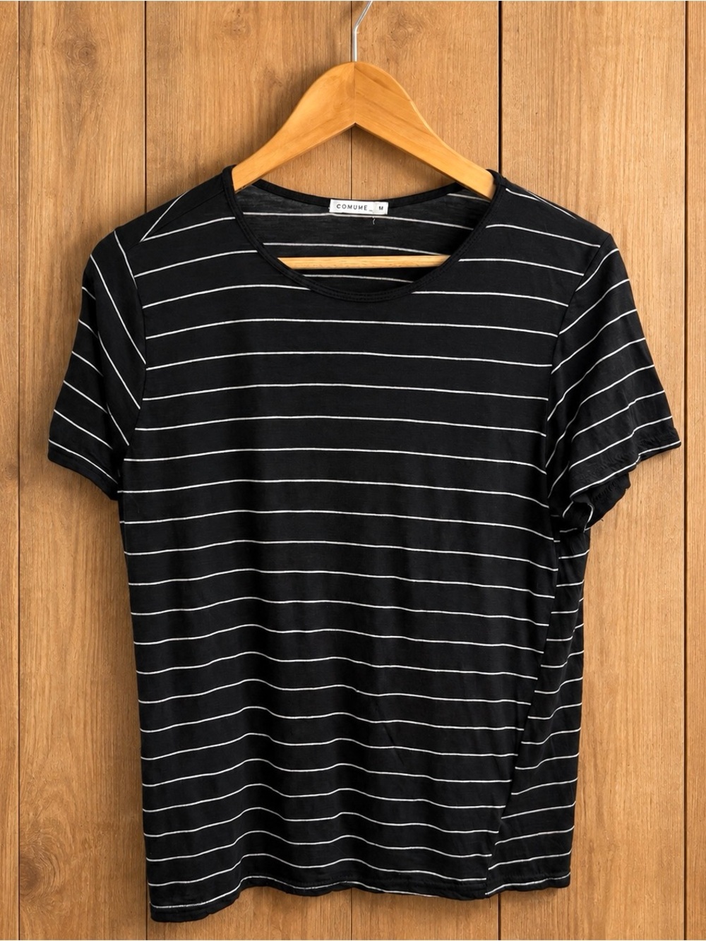 Classic Black & White Stripe Crew Tee
